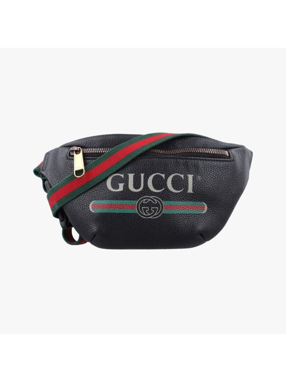 Gucci Print Black Leather Handbag